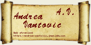 Andrea Vantović vizit kartica